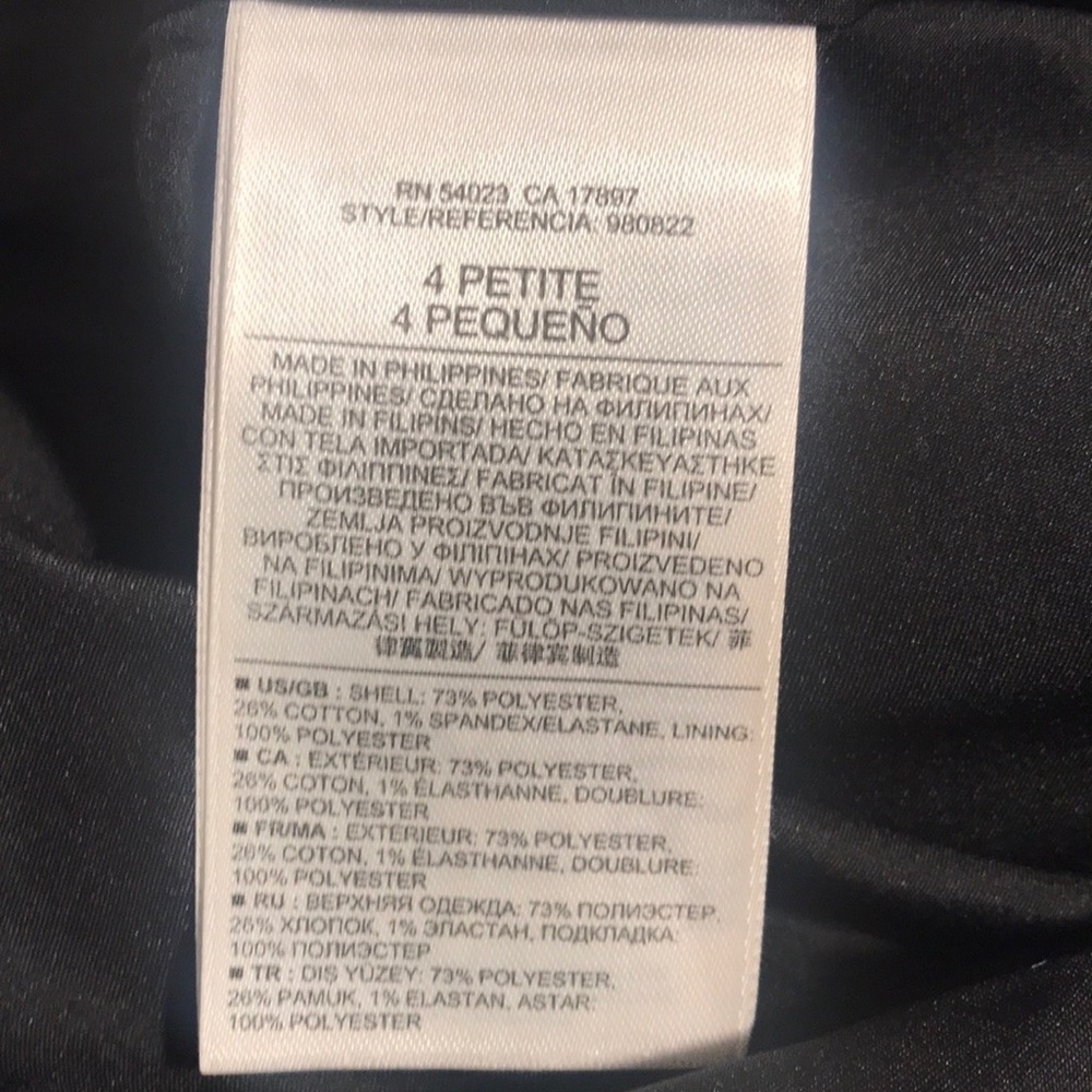 Banana Republic Black Pencil Skirt Petite Size 4 - Picture 7 of 7